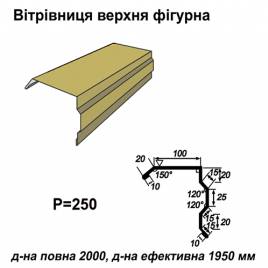 Вітрова планка фігурна RAL 1002 PE 0,5 мм