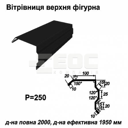 Ветровая планка фигурная RAL 9005 PE 0,5 мм