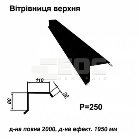 Ветровая планка верхняя RAL 033 PEMA 0,5 мм  