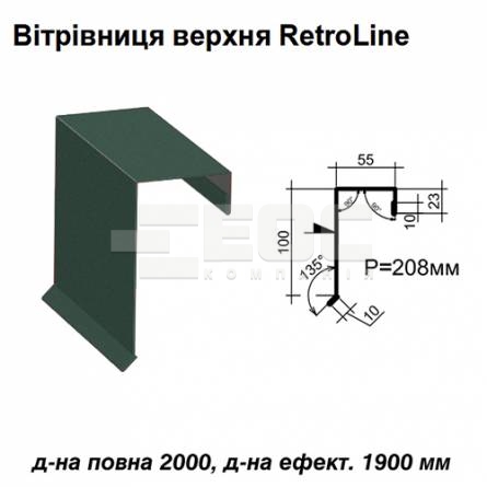 Ветровая планка верхняя Retroline RAL 011 PURMAT 0,5 мм