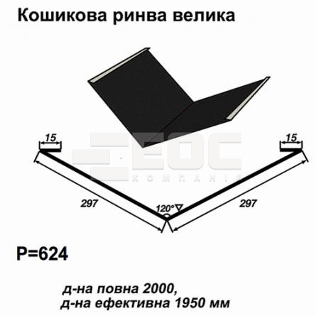 Ендова большая RAL 033 PEMA 0,5 мм
