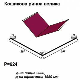 Ендова большая RAL 3011 PE 0,45 мм