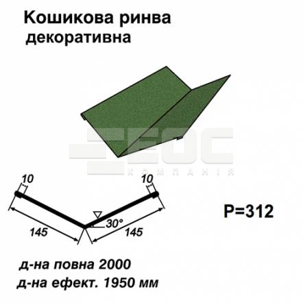 Кошикова ринва декоративна RAL 011 PEMA 0,5 мм 