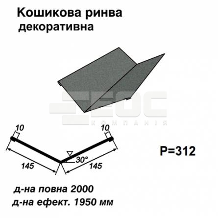 Кошикова ринва декоративна RAL 023 PEMA 0,5 мм  