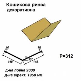 Кошикова ринва декоративна RAL 1002 PE 0,45 мм