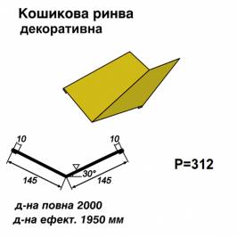 Кошикова ринва декоративна RAL 1021 PE 0,45 мм