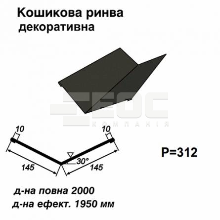 Кошикова ринва декоративна RAL 033 PURMAT 0,5 мм  