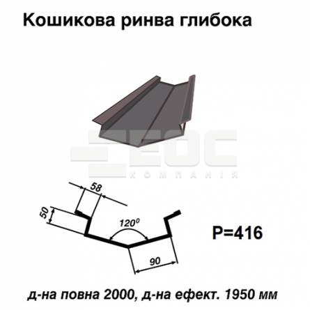 Ендова глубокая RAL 7024 PE 0,5 мм