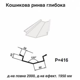Ендова глубокая RAL 9003 PE 0,5 мм