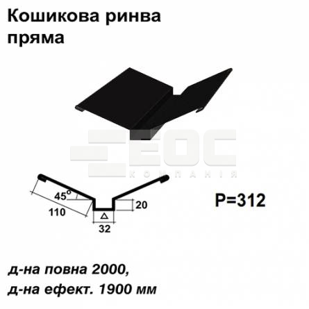 Ендова глубокая прямая RAL 033 PEMA 0,45 мм