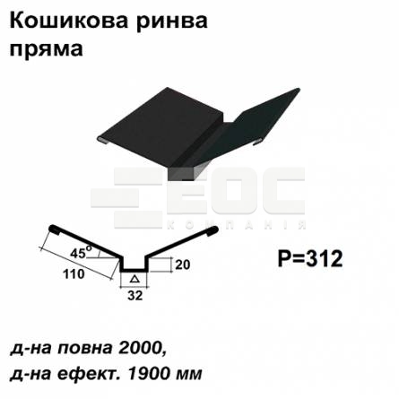 Кошикова ринва пряма RAL 033 PURMAT 0,5 мм  