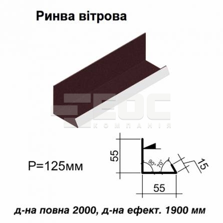 Ендова ветровая RAL 032 PEMA 0,5 мм