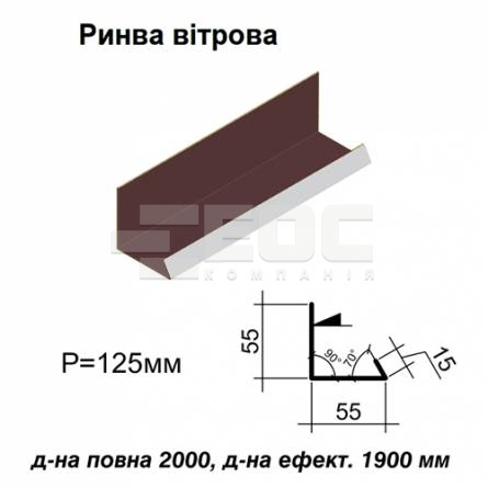 Ринва вітрова RAL 8016 PE 0,5 мм