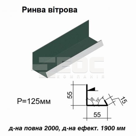 Ендова ветровая RAL 011 PURMAT 0,5 мм 