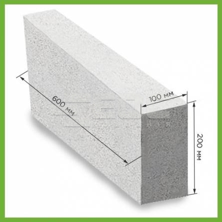 Газобетонный блок гладкий Stonelight D500, 600х200х100