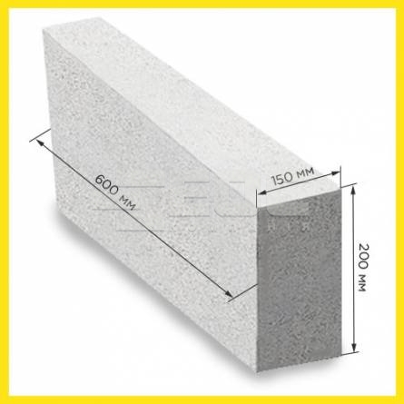 Газобетонный блок гладкий UDK Block 400, 600х200х150 У