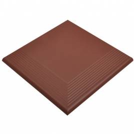 Клинкерная угловая ступень Cerrad гладкая Burgund 300х300х11
