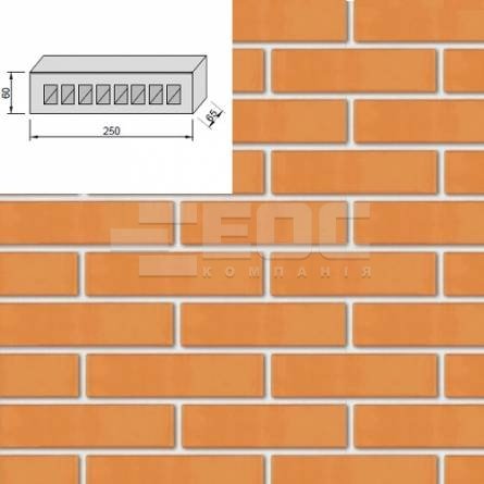 Лицевой кирпич Евротон Персиковый ВФ-16 250х65х65