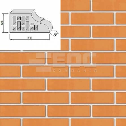Лицевой кирпич Евротон Персиковый фасонный ВФ-10