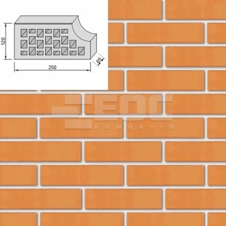 Лицевой кирпич Евротон Персиковый фасонный ВФ-14