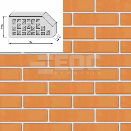 Лицевой кирпич Евротон Персиковый фасонный ВФ-29