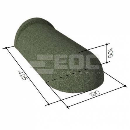 Круглый конек конечный 190 Greenstone