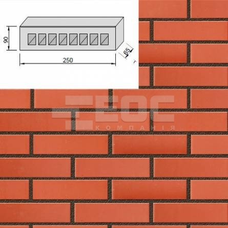 Клинкерный кирпич Керамейя Рубин 250х90х65