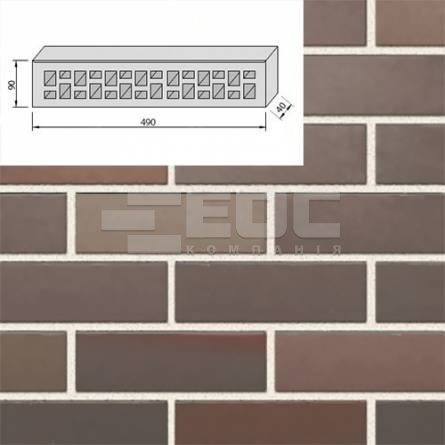 Клинкерный кирпич Керамейя Магма Диабаз 490х90х40
