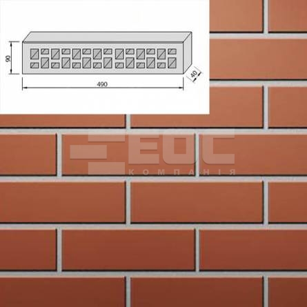 Клинкерный кирпич Керамейя Рубин 490х90х40