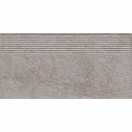 Клинкерная ступень матовая рифленая структурная Carrizo Grey 300х600х8,5 Paradyz