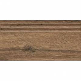 Клінкерна сходинка матова рифлена структурна Carrizo Wood 300х600х8,5 Paradyz