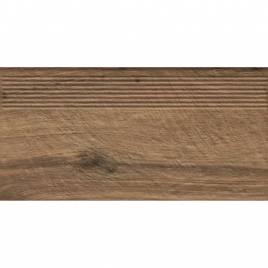 Клинкерная ступень матовая рифленая структурная Carrizo Wood 300х600х8,5 Paradyz