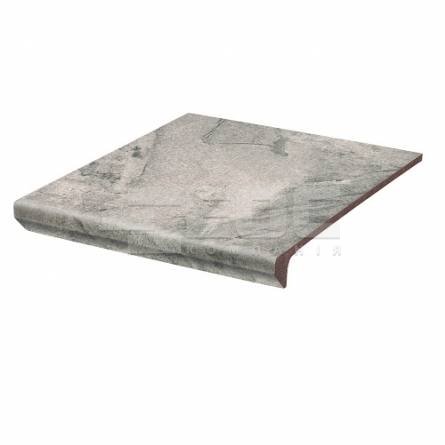 Клинкерная ступень с капиносом простая Paradyz Mattone Pietra Grafit 300х330х38