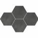 Керамогранітна плитка Stargres Town Antracite Mosaik Hexagon Rect 283x408x10