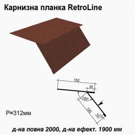 Карнизна планка Retroline RAL 8017 PEMA 0,5 мм