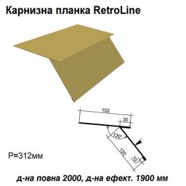 Карнизная планка Retroline RAL 1002 PE 0,5 мм
