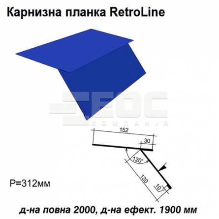 Карнизна планка Retroline RAL 5010 PE 0,45 мм