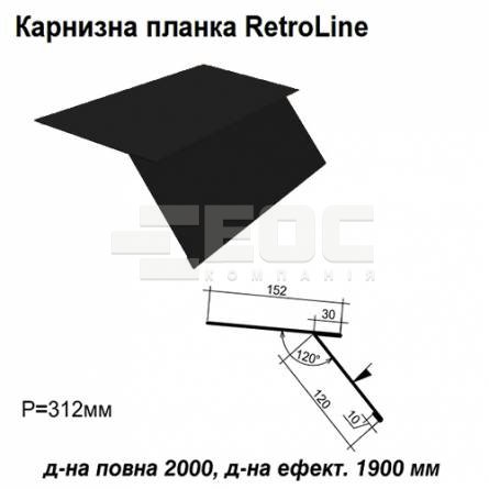 Карнизная планка Retroline RAL 9005 PE 0,5 мм