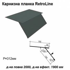 Карнизная планка Retroline RAL 023 PURMAT 0,5 мм