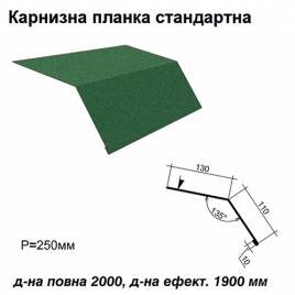 Карнизна планка стандартна RAL 6005 PEMA 0,45 мм