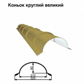 Коньок великий круглий RAL 1002 PE 0,45 мм