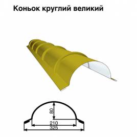 Конек большой круглый RAL 1021 PE 0,45 мм
