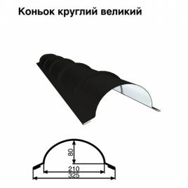 Конек большой круглый RAL 9005 PE 0,5 мм