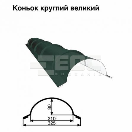 Коньок великий круглий RAL 011 PURMAT 0,5 мм