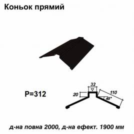 Конек прямой RAL 033 PEMA 0,5 мм 