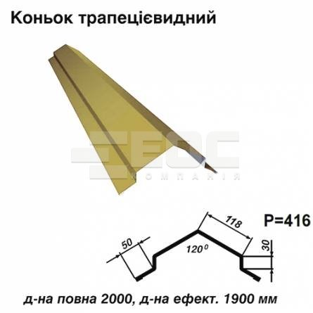Конек трапециевидный RAL 1002 PE 0,5 мм