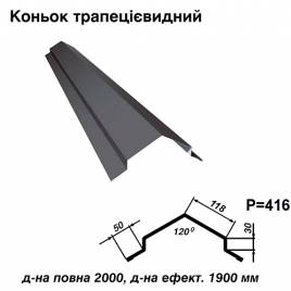 Конек трапециевидный RAL 7024 PE 0,45 мм
