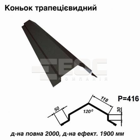 Конек трапециевидный RAL 033 PURMAT 0,5 мм