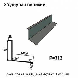 Соединитель большой RAL 023 PURMAT 0,5 мм