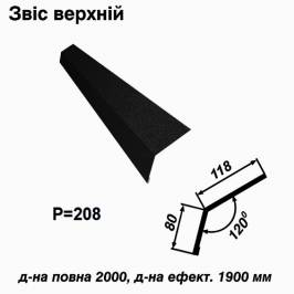Звіс верхній RAL 033 PEMA 0,5 мм